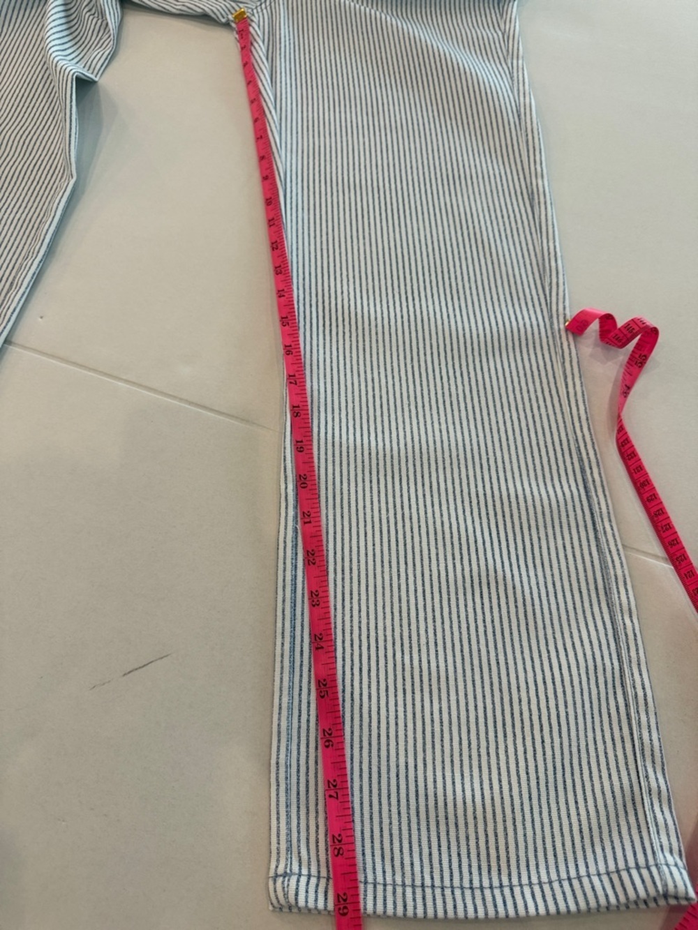 Zara Womens Blue & White Pinstripe Chinos - Picture 4 of 10